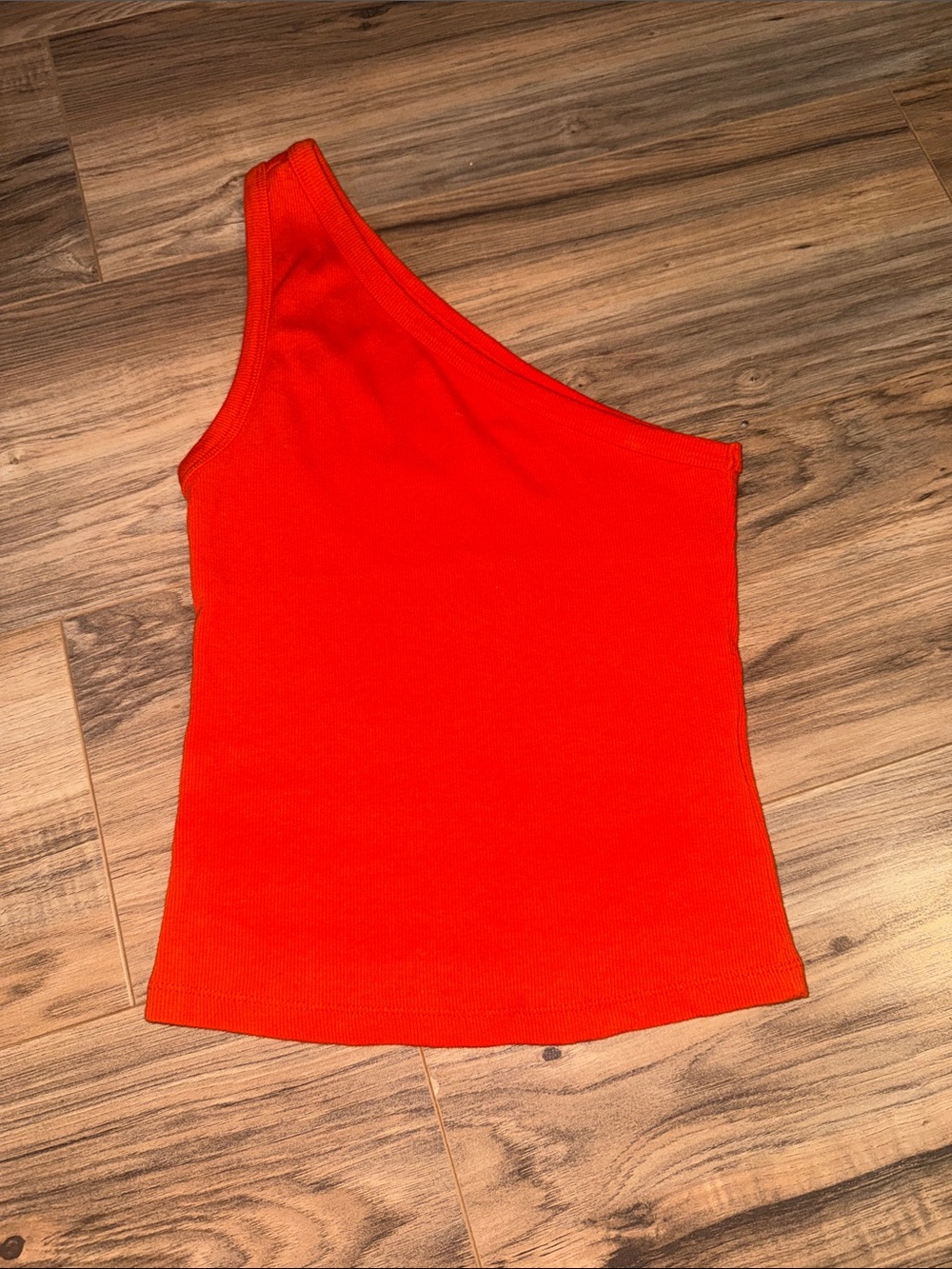 Pilcro One Shoulder Ribbed Tank Top orange Asymmetrical Size xs